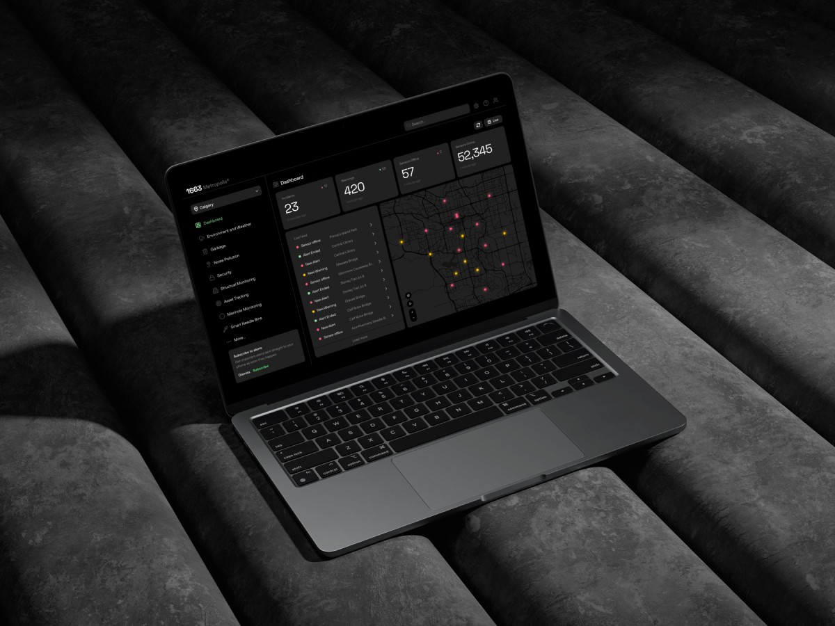 Close detail of the 1663 interface