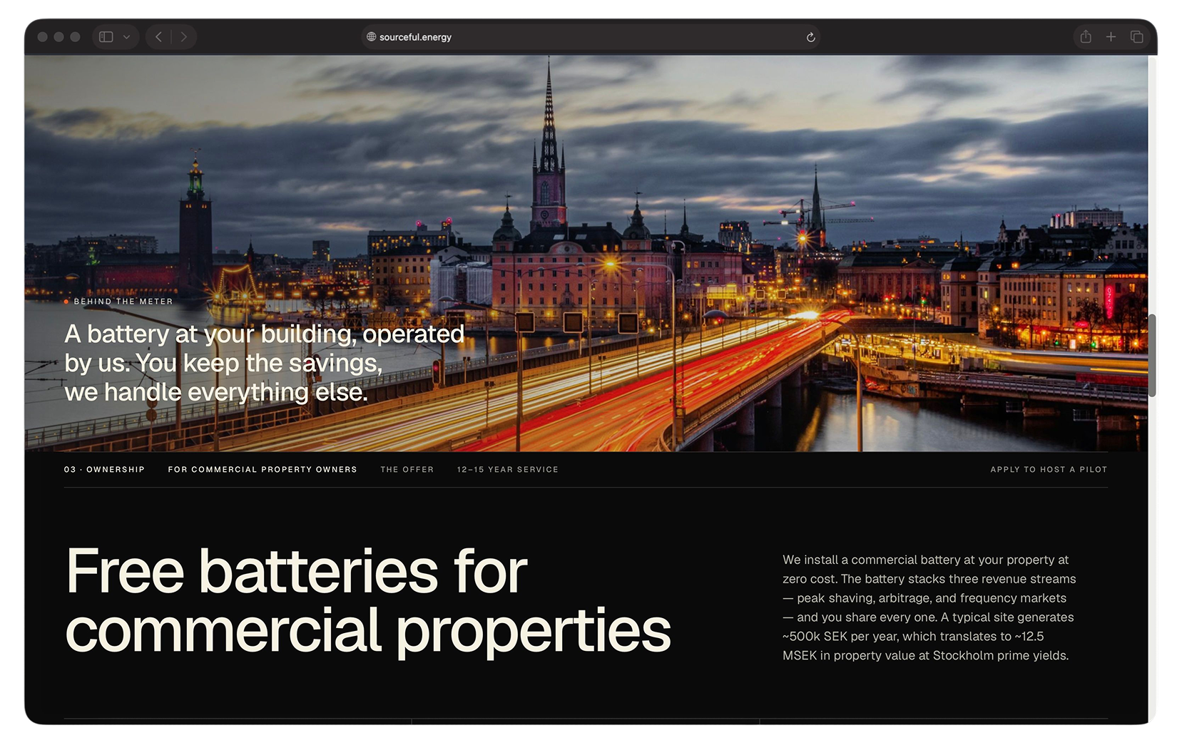 Free batteries for commercial properties