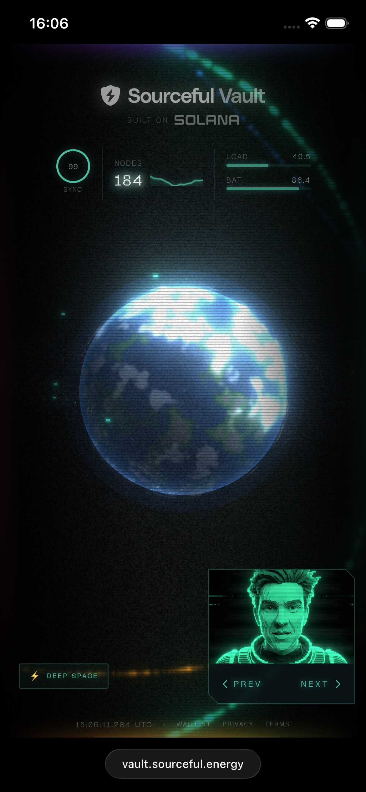 Deep space theme, earth