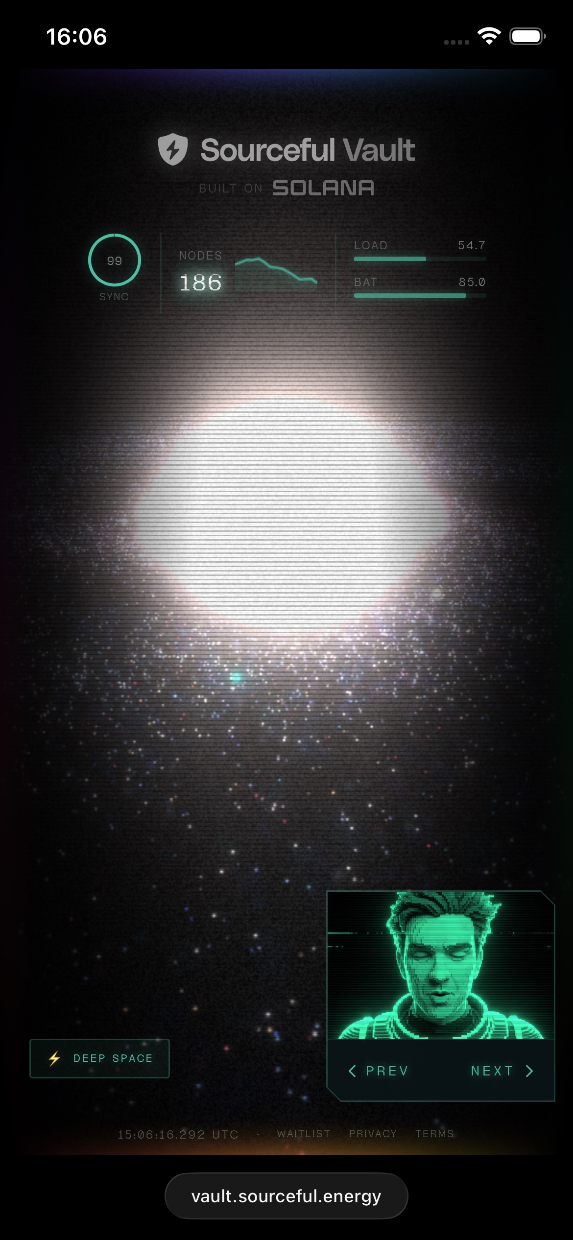 Deep space theme, galaxy core