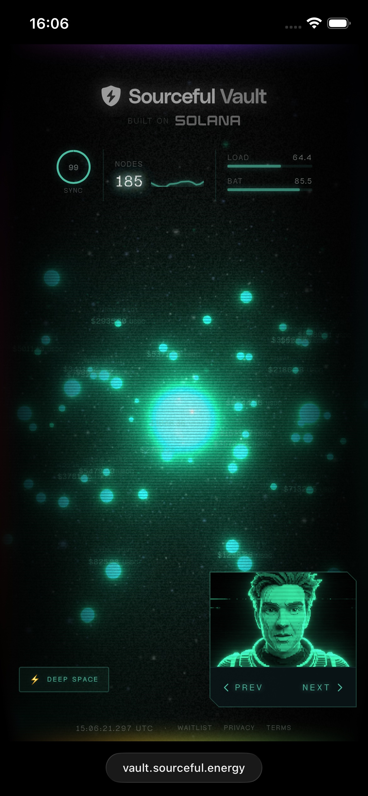 Deep space theme, vaults network